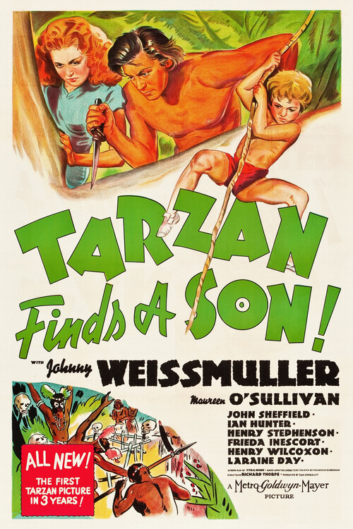 Obraz na plátně Tarzan finds a Son