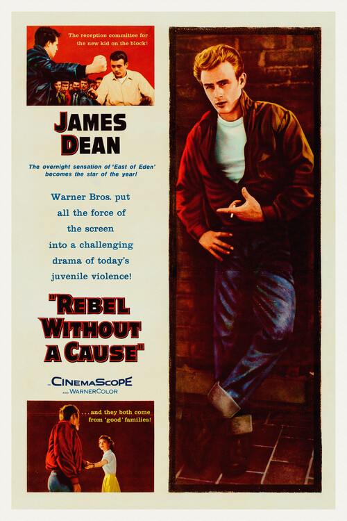 Poster Rebel without a cause, Ft. James Dean