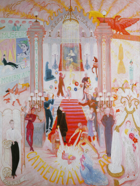 Billede på lærred The Cathedrals of Art (Retro Shopping) - Florine Stettheimer