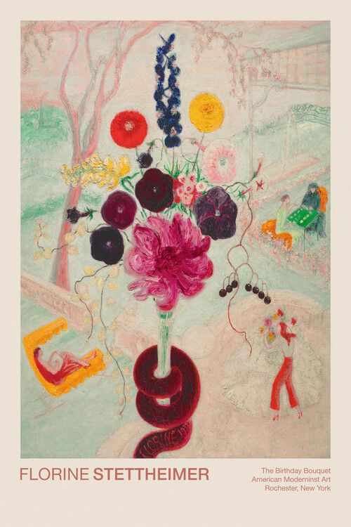 Poster The Birthday Bouquet (Retro / Festive / Camp / Pink / Shopping) - Florine Stettheimer