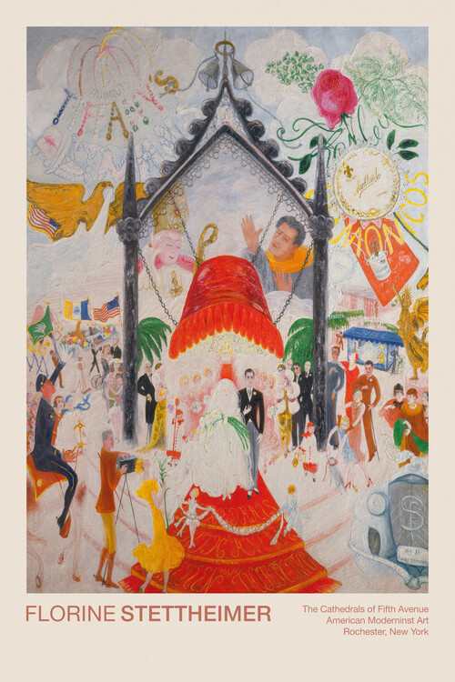 Plakát The Cathedrals of Fifth Avenue (Retro / Festive / Camp / Pink / Shopping) - Florine Stettheimer