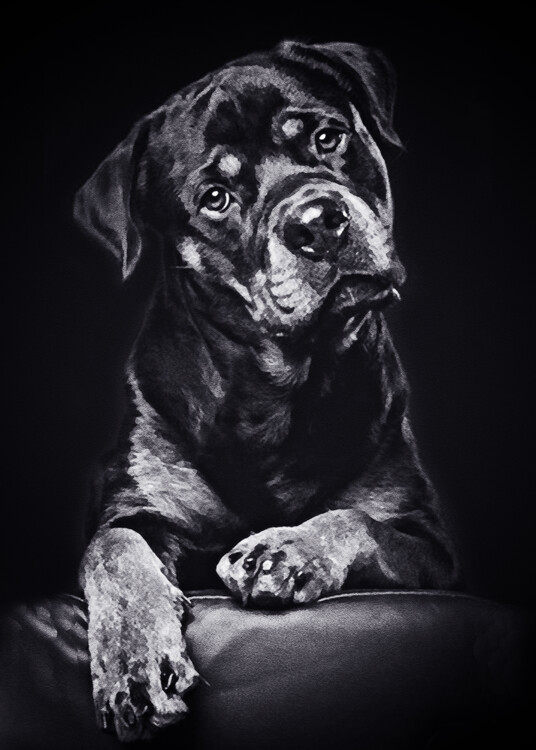 Принти на полотні Black Dog