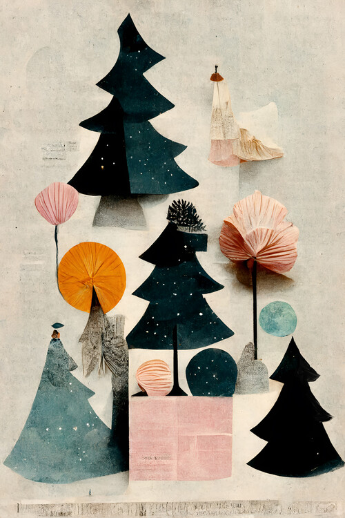 Poster Cute Pine Tree Composition