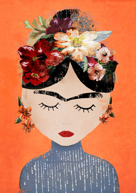 Canvas Print Frida (Orange Version)