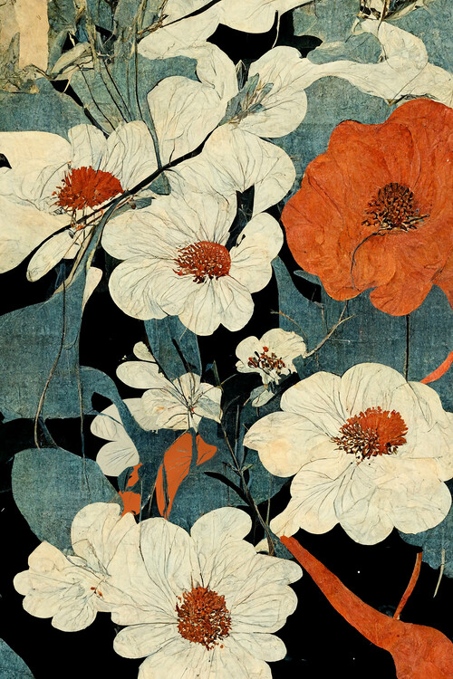 Wall Mural Asian Flowers