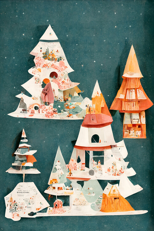 Levně Plakát, Obraz - A Paper Village, Treechild, 26.7 × 40 cm