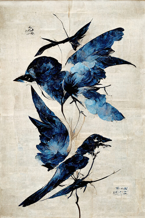 Wall Mural Blue Birds