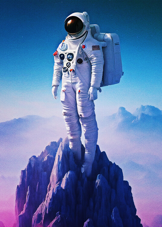 Poster Astronaut Lonely Mountain