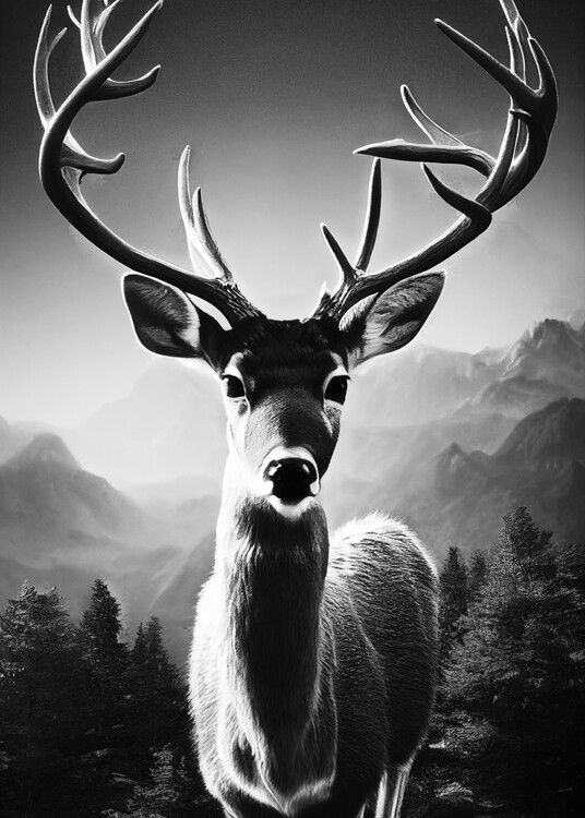 Cuadro en lienzo Black Deer