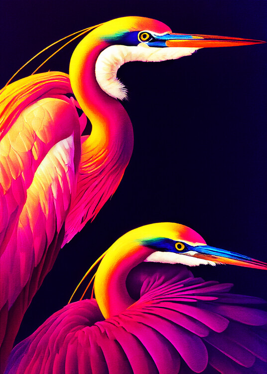 Poster Neon Crane