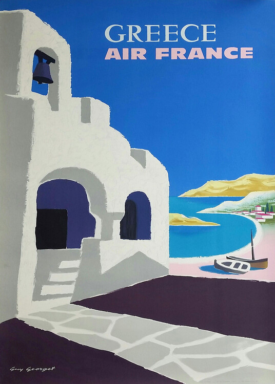 Poster 1959 Air France Greece Travel Poster