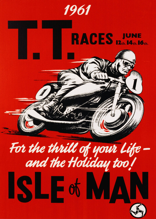 Poster 1961 Isle of Man TT Motorcycle Race
