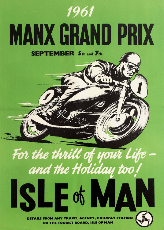 Poster 1961 Isle of Man TT Motorcycle Race