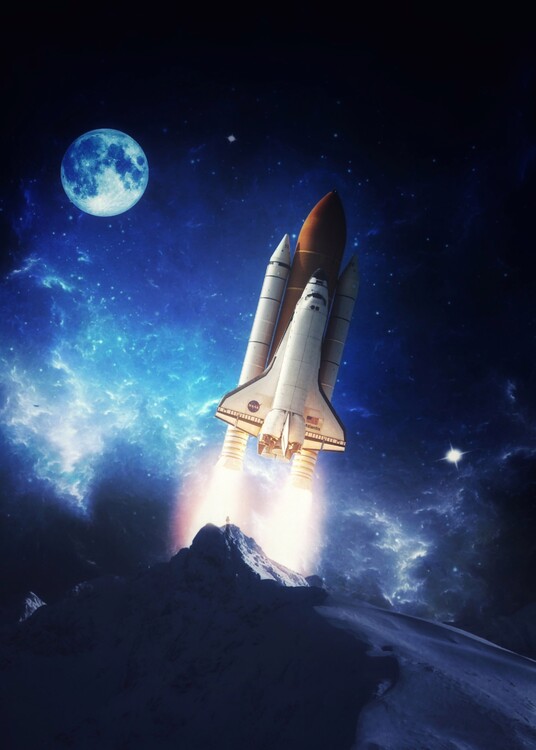 Плакат Secret Moutain Mission Space Launch Rocket