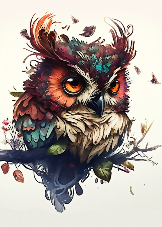 Принти на полотні Owl Paint