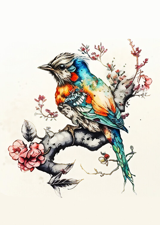 Poster Birds Paint