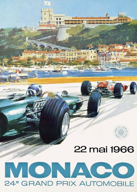 Poster 1966 MONACO Grand Prix Racing