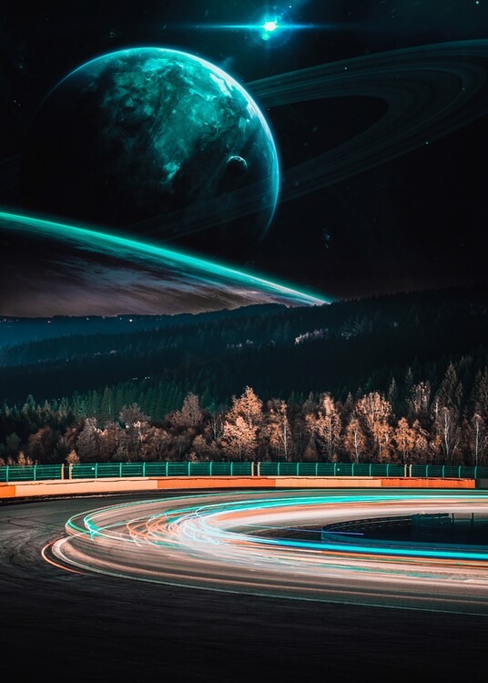 Плакат Rings of Track and Space Speed Racer