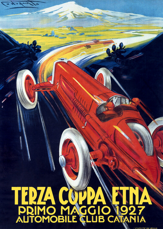 Плакат 1927 ITALY Coppa Etna