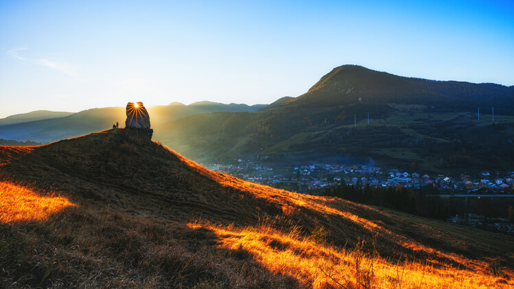 Poster Rock over village Biely potok, Slovakia