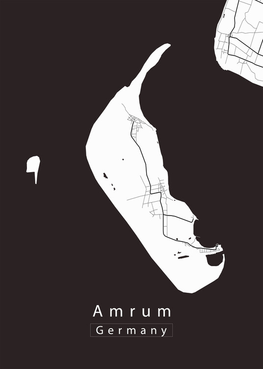Plakat Amrum Germany Island Map white