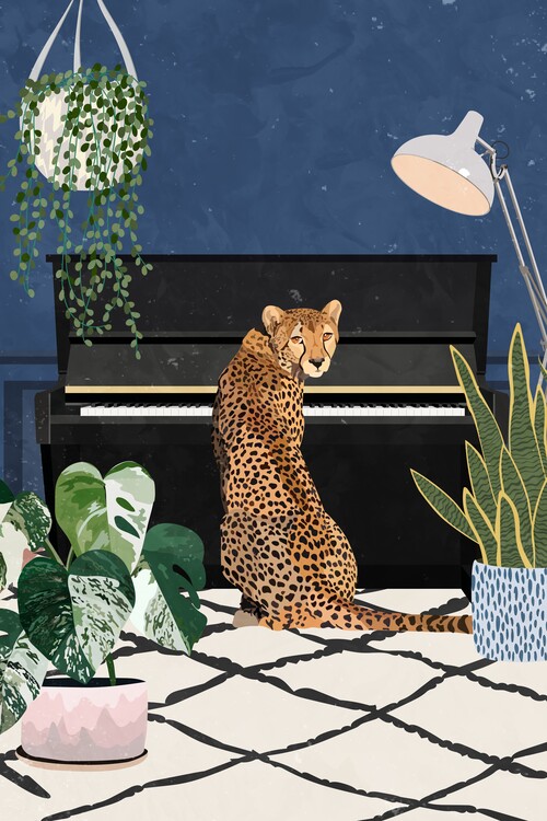 Poster Cheetah at the piano