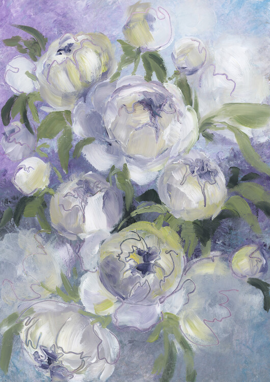 Poster Sady painterly florals in violet