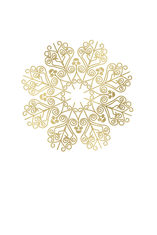 Plakat Gold lace snowflake I