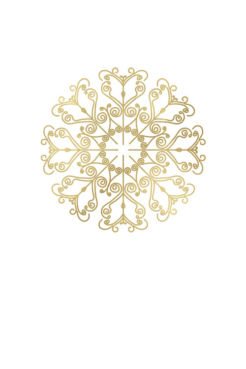 Poster Gold lace snowflake II