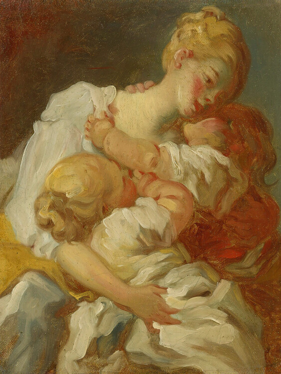 Poster A Mothers Love (Maternal Kisses) - Jean-Honoré Fragonard