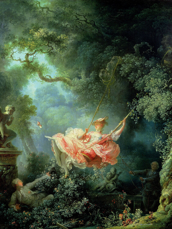 Levně Plakát, Obraz - The Happy Accidents of the Swing, Jean-Honoré Fragonard, 30 × 40 cm