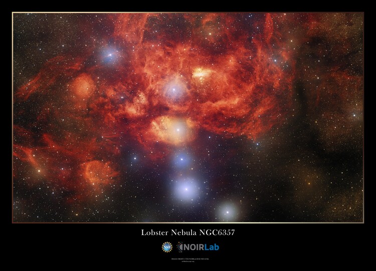Αφίσα Lobster Nebula NOIRLAB and Hubble Space Telescope