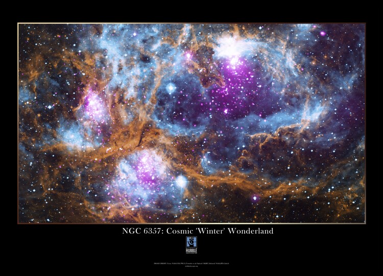 Poster NGC 6357 Cosmic Winter Wonderland Hubble Space Telescope