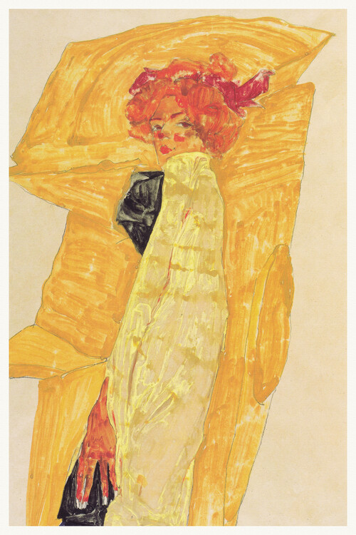 Levně Plakát, Obraz - Gerti in Gold, Egon Schiele, 26.7 × 40 cm