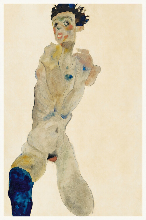 Poster Stading Man (Male Nude Portrait) - Egon Schiele
