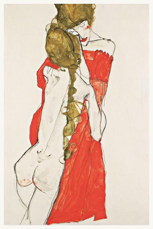 Canvas Print Girls Embrace