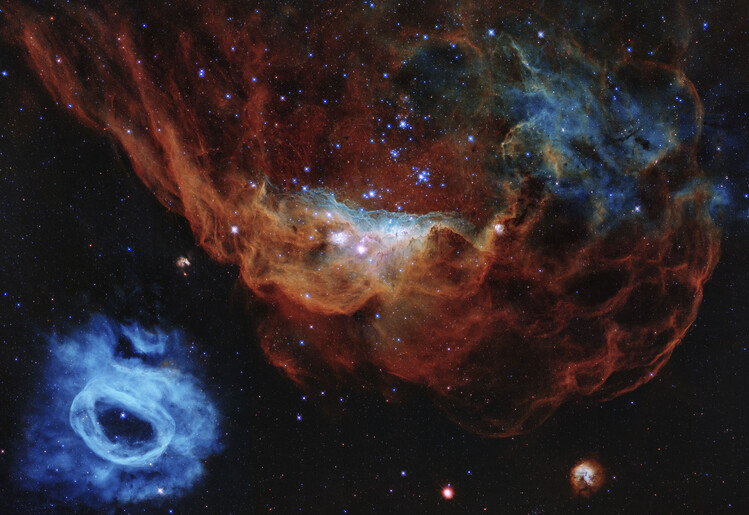 Juliste Hehkuvan tähtisyntymän kudos NGC 2014 & 2020 – Hubble