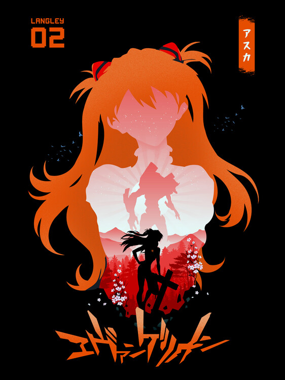 Poster neon genesis evangelion soryu asuka langley