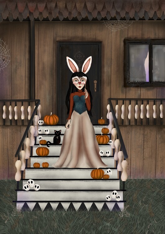 Poster 2. The girl in a Haunted house