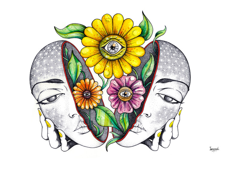 Плакат Flowers Cuted Head