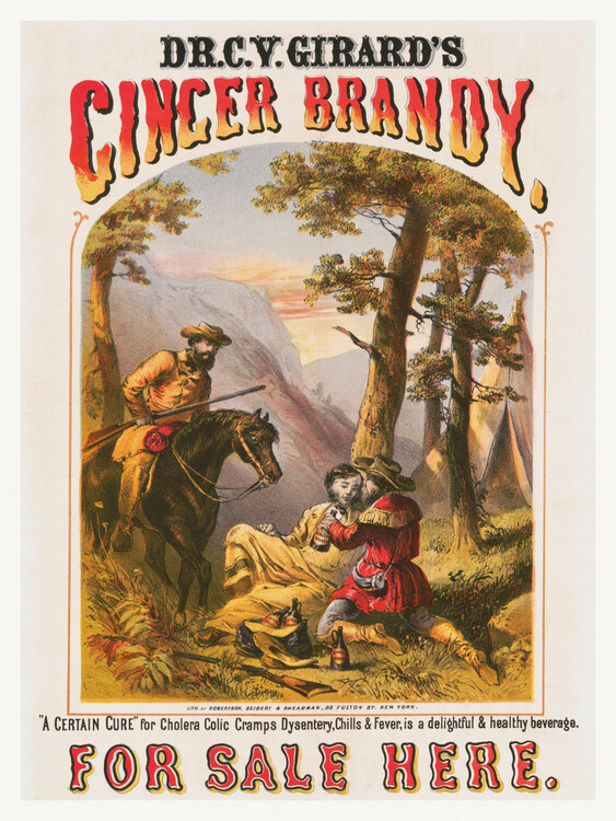 Poster Dr. Girard’s ginger brandy (Vintage Alcohol Advert / Retro)