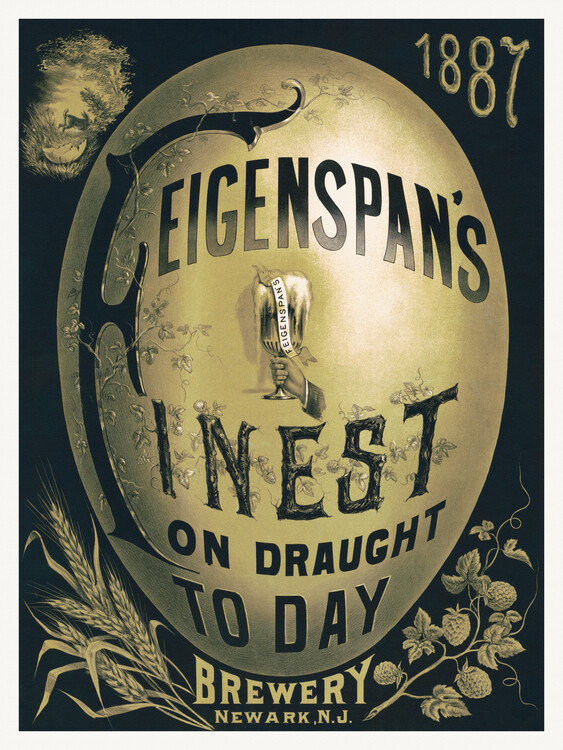 Bild auf Leinwand Feigenspan’s Finest Draught Beer (Vintage Alcohol Advert)