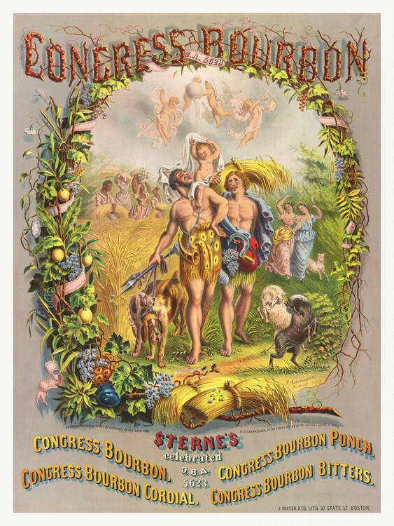 Εκτύπωση καμβά Congress bourbon (Vintage Alcohol Advert / Retro Ad)
