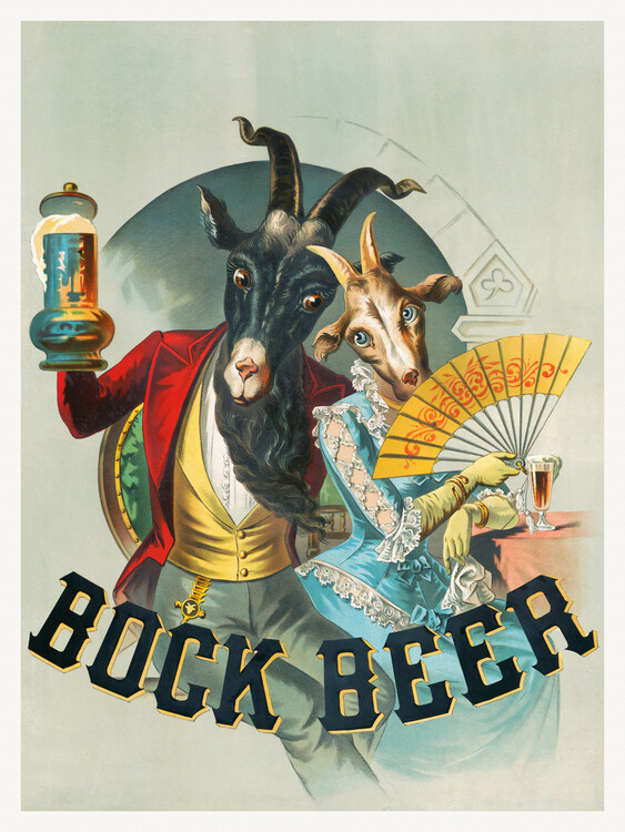 Poster Bock Beer (Vintage Alcohol Advert / Retro Ad)