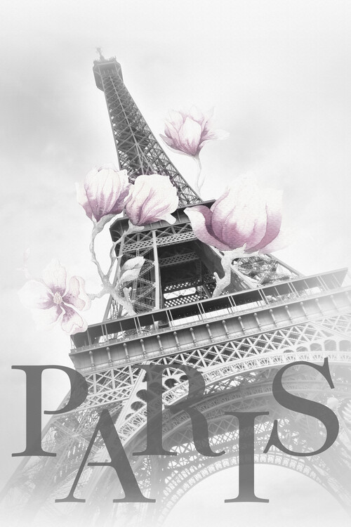 Poster PARIS Magnolia Eiffel Tower