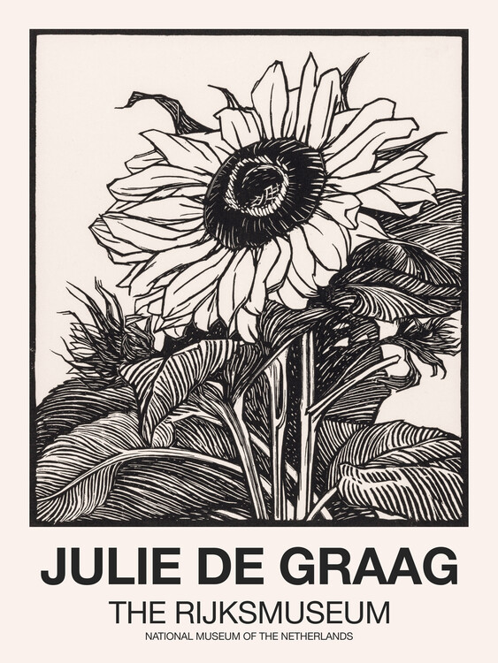 Poster The Sunflower (Graphic Black)  - Julie De Graag