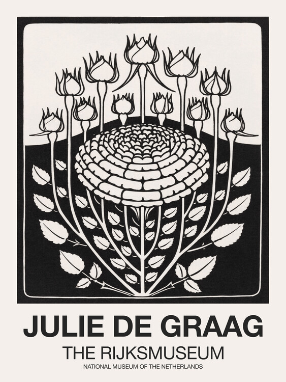 Poster The Rose Bush (Graphic Black)  - Julie De Graag