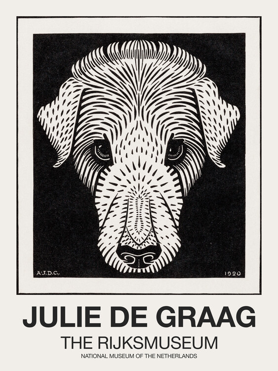 Poster The Dog's Head (Graphic Black)  - Julie De Graag
