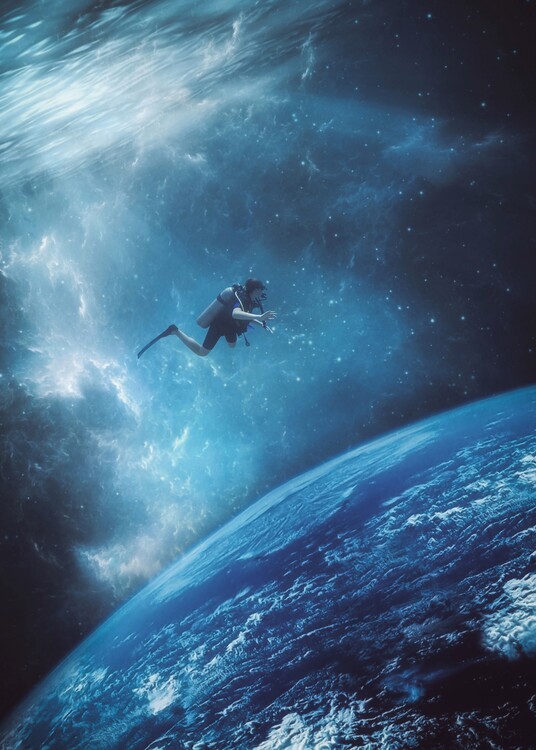 Poster Underwater Diving Space Exploration