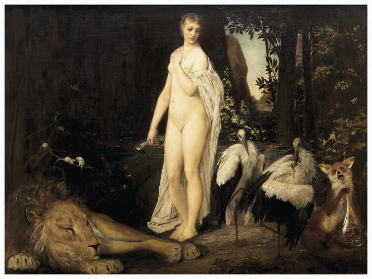 Плакат The Fabel (Female Nude) - Gustav Klimt